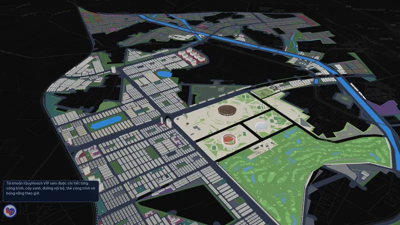 Mô hình 3D khối công trình Olympic – Phân khu B, nhìn từ trên cao